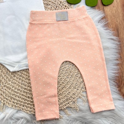 Conj. de Malha 3 peças - Casinha de Passarinho - Salmão e Off White